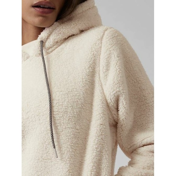 Athleta Tugga Sherpa Teddy Bear Hoodie Color Natural Beige Cream Women SP Sport - Picture 6 of 16